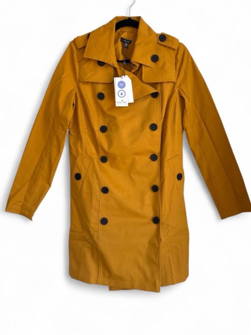 Universal Standard Double-Breasted Mustard Trench Coat